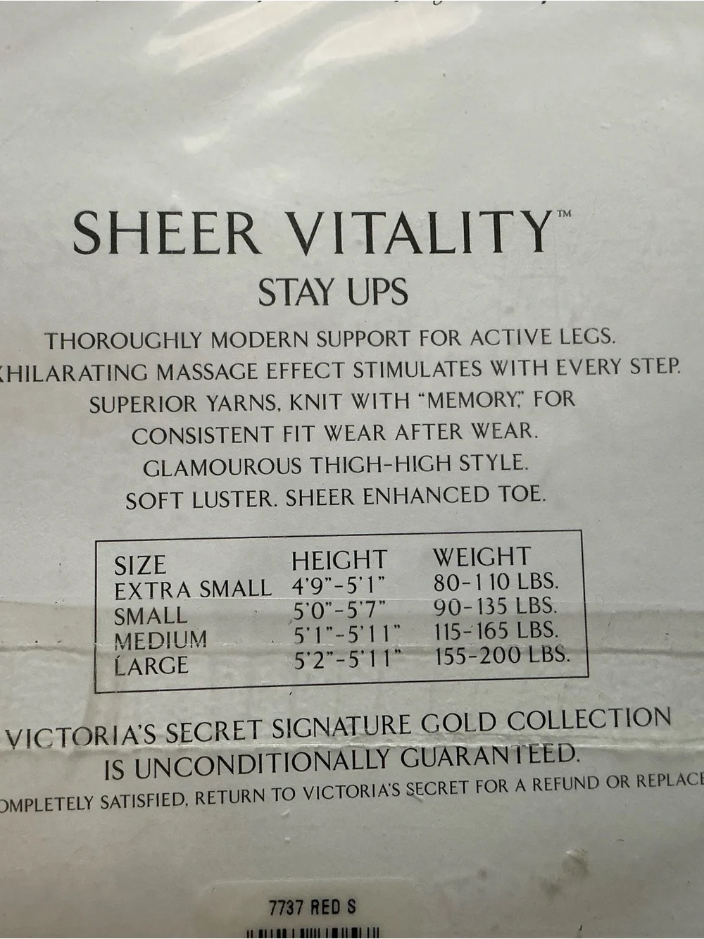 Vtg Victoria’s Secret gold signature collection vitality sheer stay up stocking